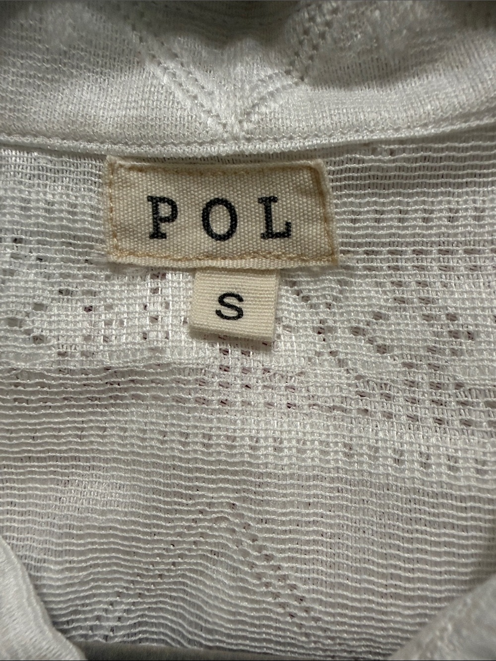 POL White Eyelet Textured Top - Picture 2 of 4